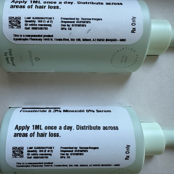 hers Minoxidil Postmeno Hair Serum Unopened, Finasteride 0.3%/Minoxidil 6% - Picture 7 of 7